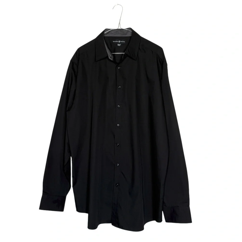 Beverly Hills Polo Club Men's Black Button-Up Shirt - Sz 2XLB (Big & Tall) NWOT!